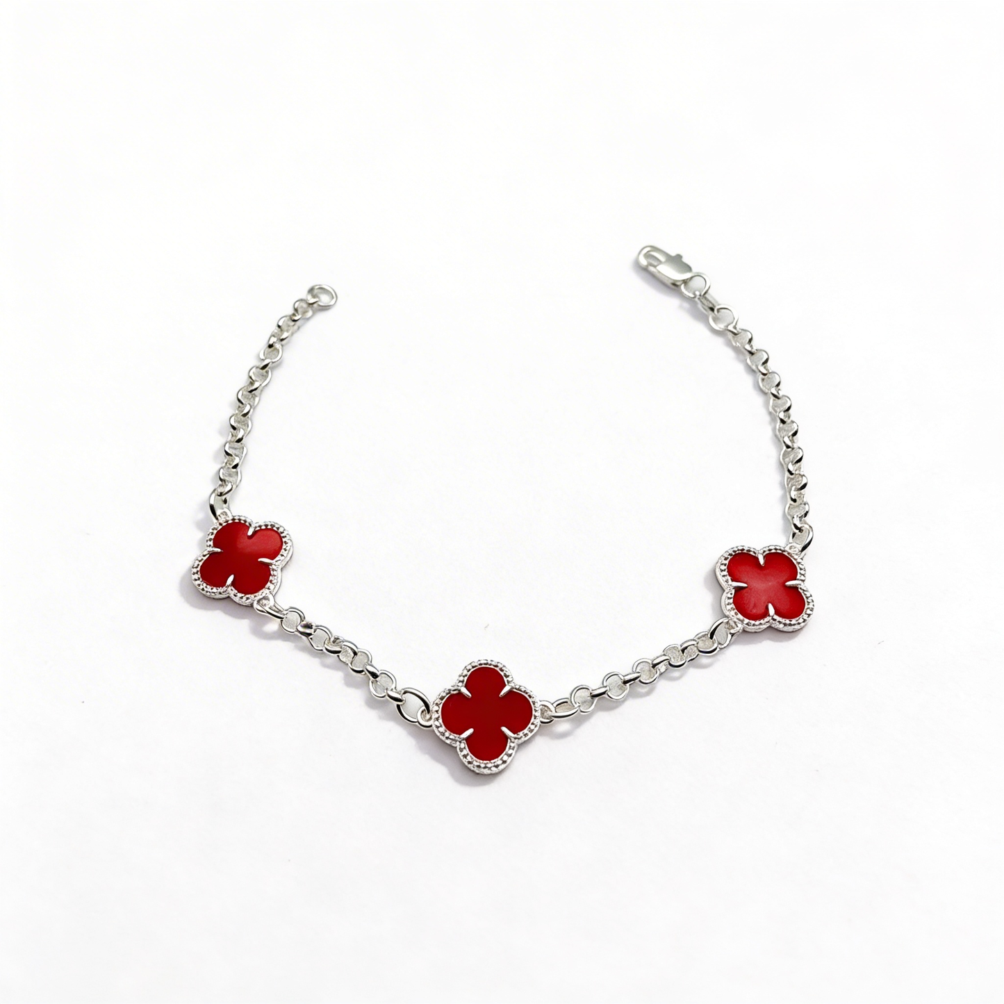 Pulsera Van Cleef Rojo Plata 925 – Silver Ice 01