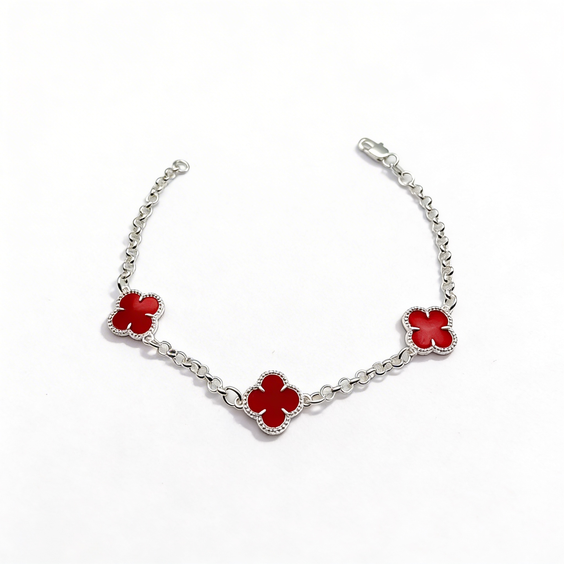 Pulsera Van Cleef Rojo Plata 925 – Silver Ice 01