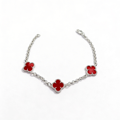Pulsera Van Cleef Rojo Plata 925 – Silver Ice 01