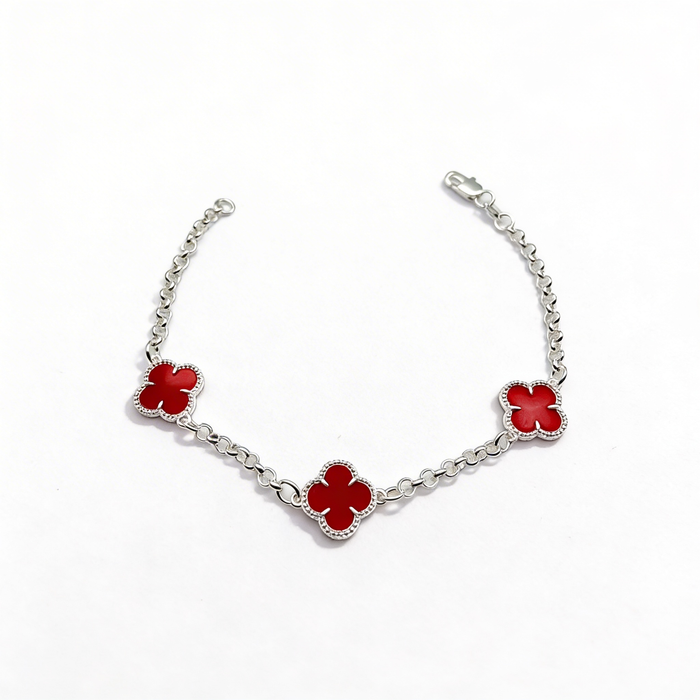 Pulsera Van Cleef Rojo Plata 925 – Silver Ice 01