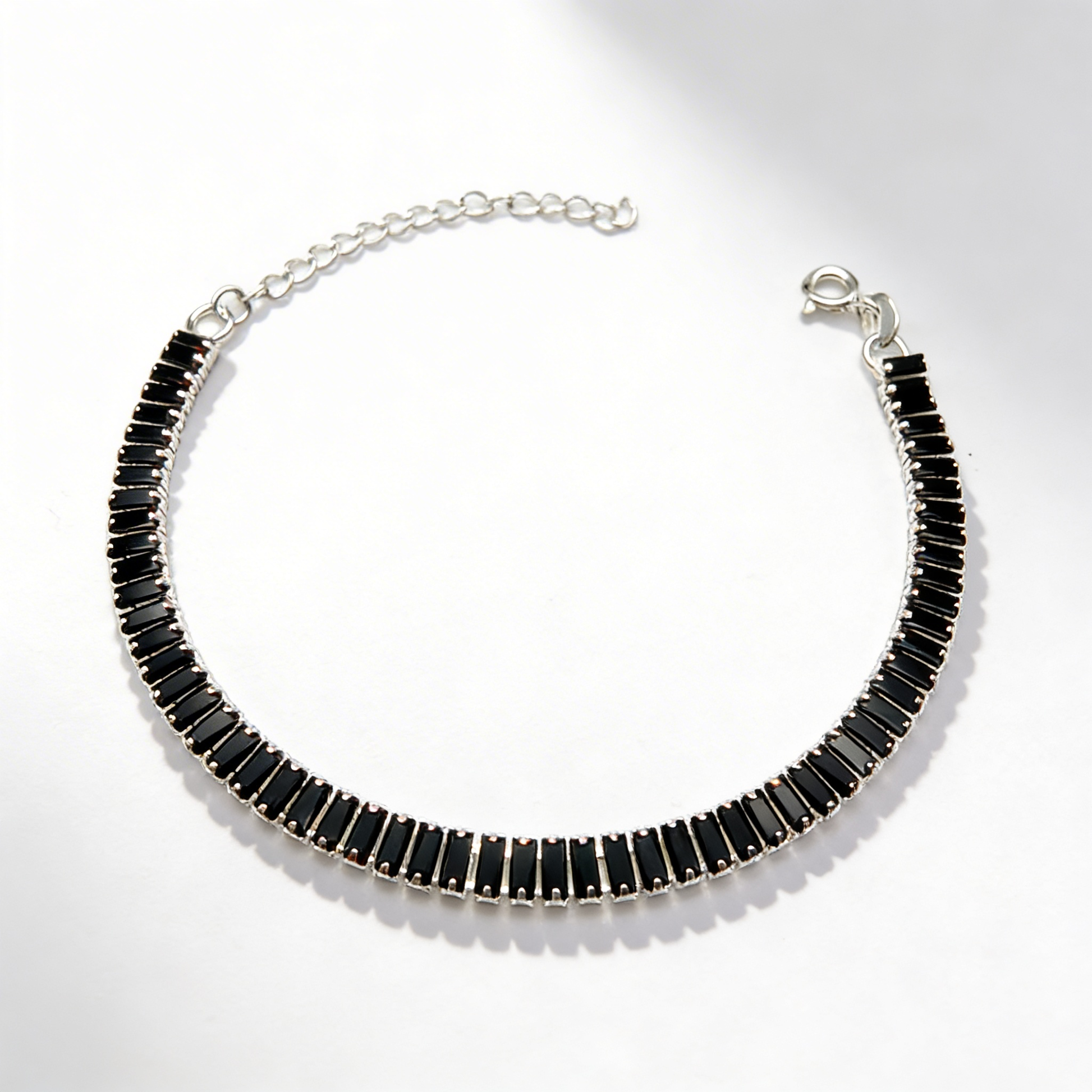 Pulsera Tennis Black Plata 925 - 4mm – Silver Ice 01