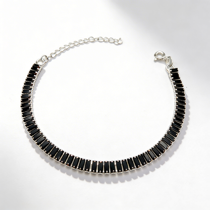 Pulsera Tennis Black Plata 925 - 4mm – Silver Ice 01