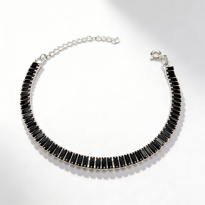 Pulsera Tennis Black Plata 925 - 4mm – Silver Ice 01