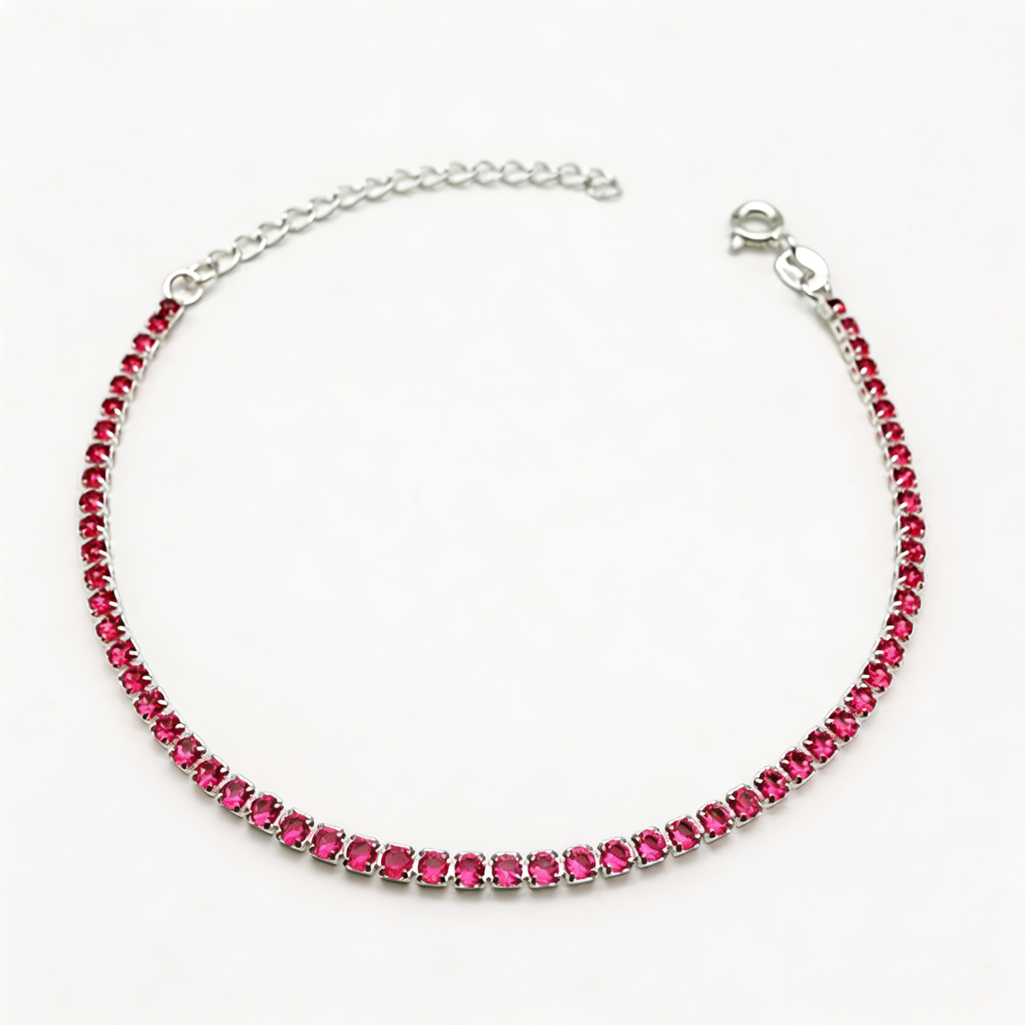 Pulsera Tennis Pink Plata 925 - 2mm – Silver Ice 01