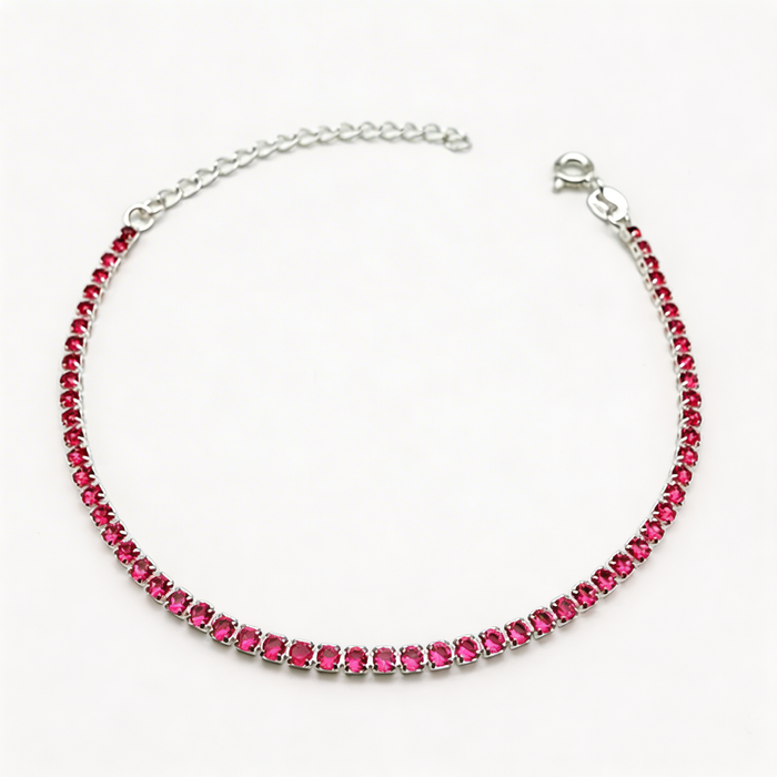 Pulsera Tennis Pink Plata 925 - 2mm – Silver Ice 01