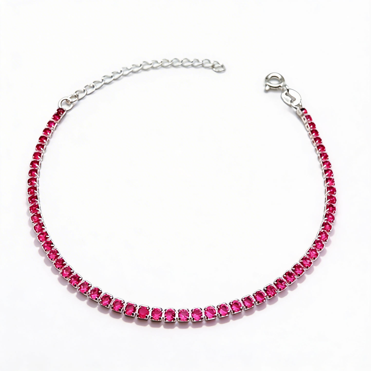 Pulsera Tennis Pink Plata 925 - 2mm – Silver Ice 03