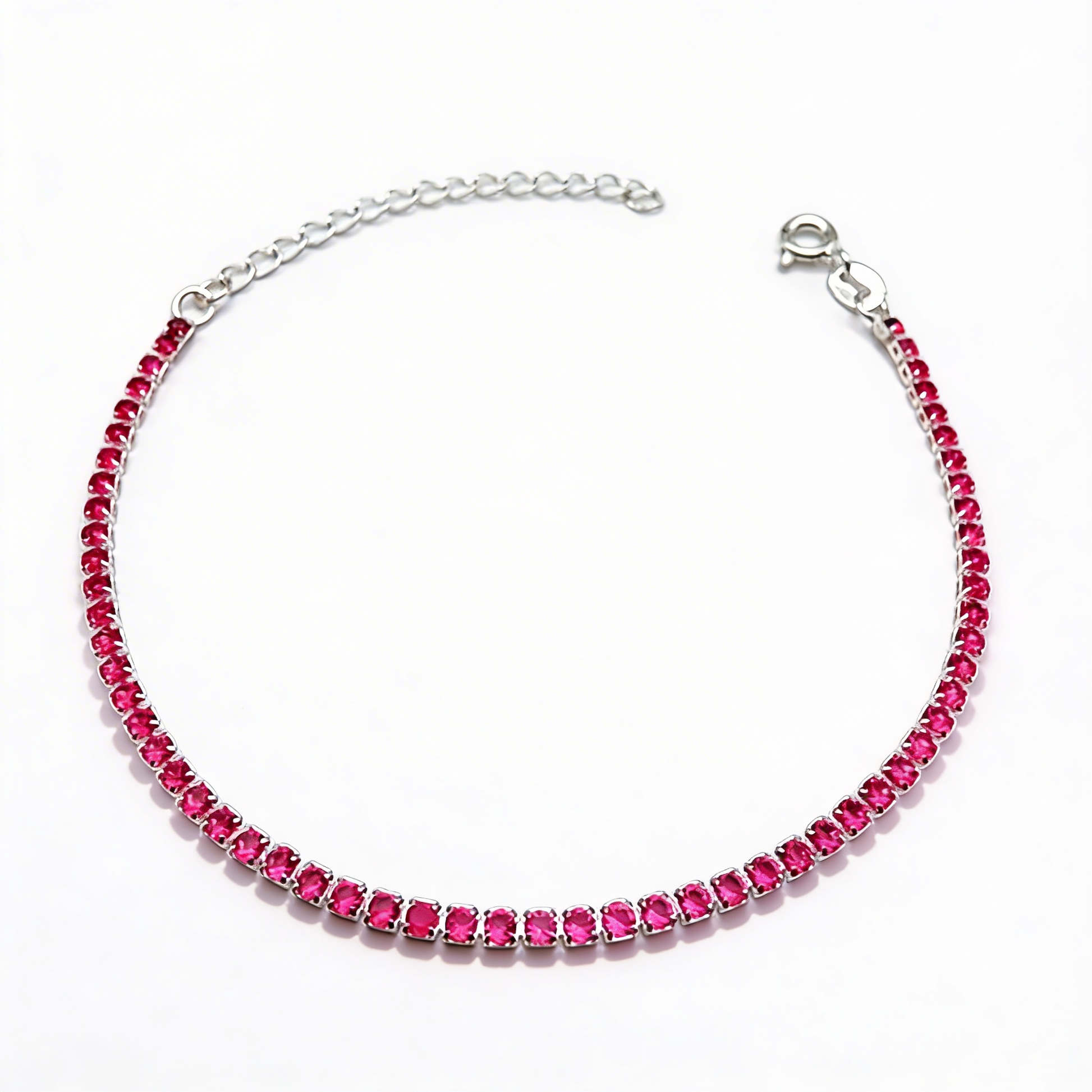 Pulsera Tennis Pink Plata 925 - 2mm – Silver Ice 03