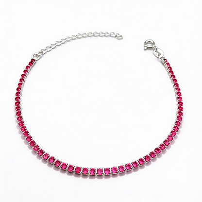 Pulsera Tennis Pink Plata 925 - 2mm – Silver Ice 03