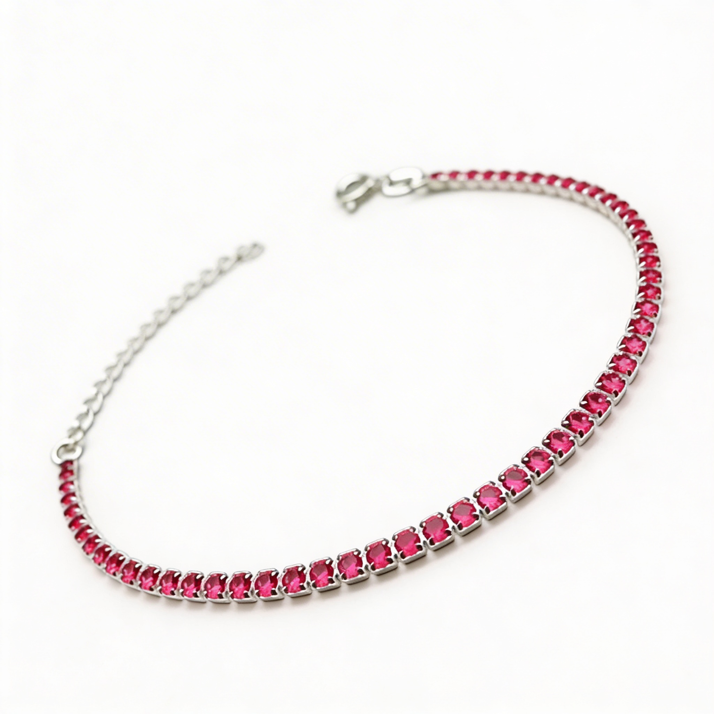 Pulsera Tennis Pink Plata 925 - 2mm – Silver Ice 06