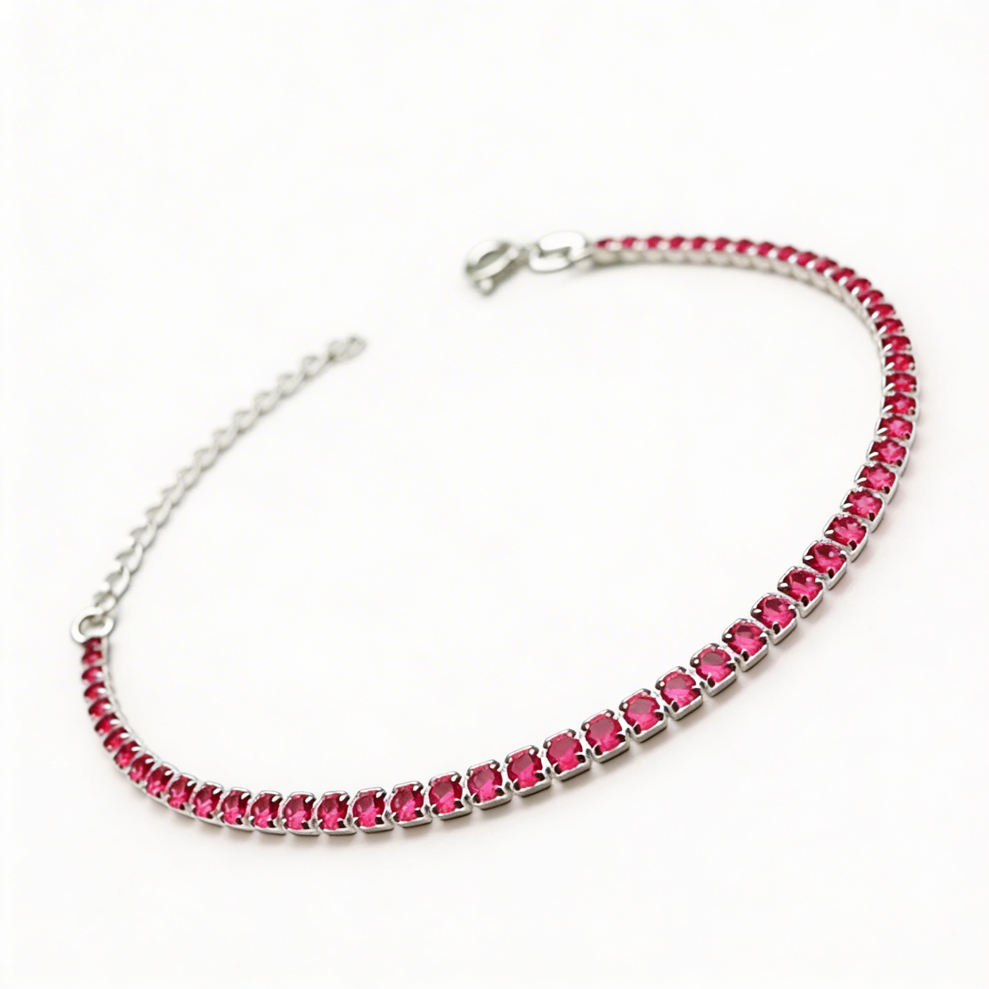 Pulsera Tennis Pink Plata 925 - 2mm – Silver Ice 06