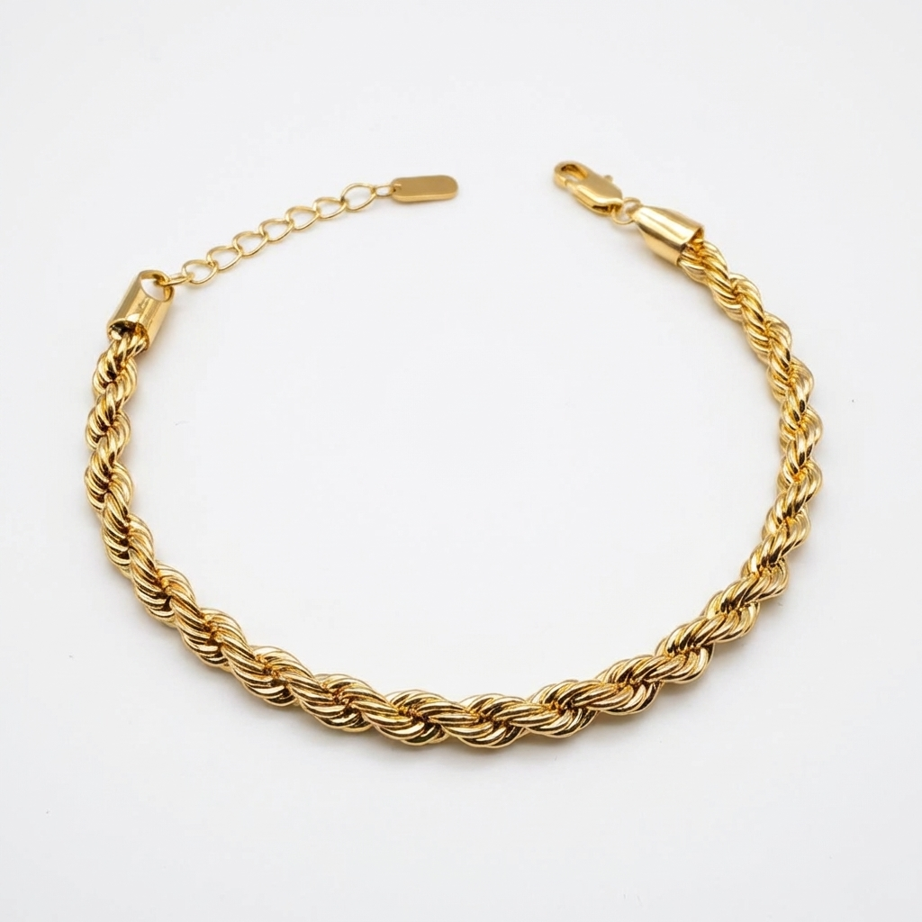Pulsera Turbillón Oro Goldfilled – 5 mm – Silver Ice 01