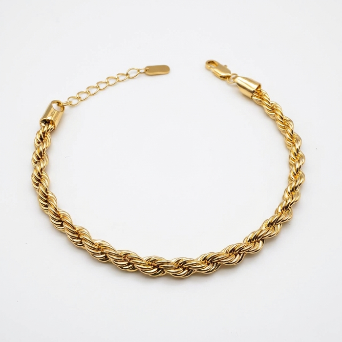 Pulsera Turbillón Oro Goldfilled – 5 mm – Silver Ice 01