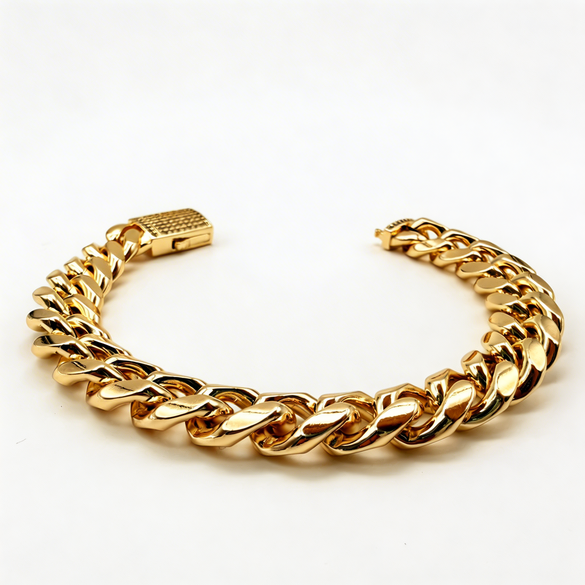 Pulsera Cubana Oro Goldfilled – 12 mm – Silver Ice 03
