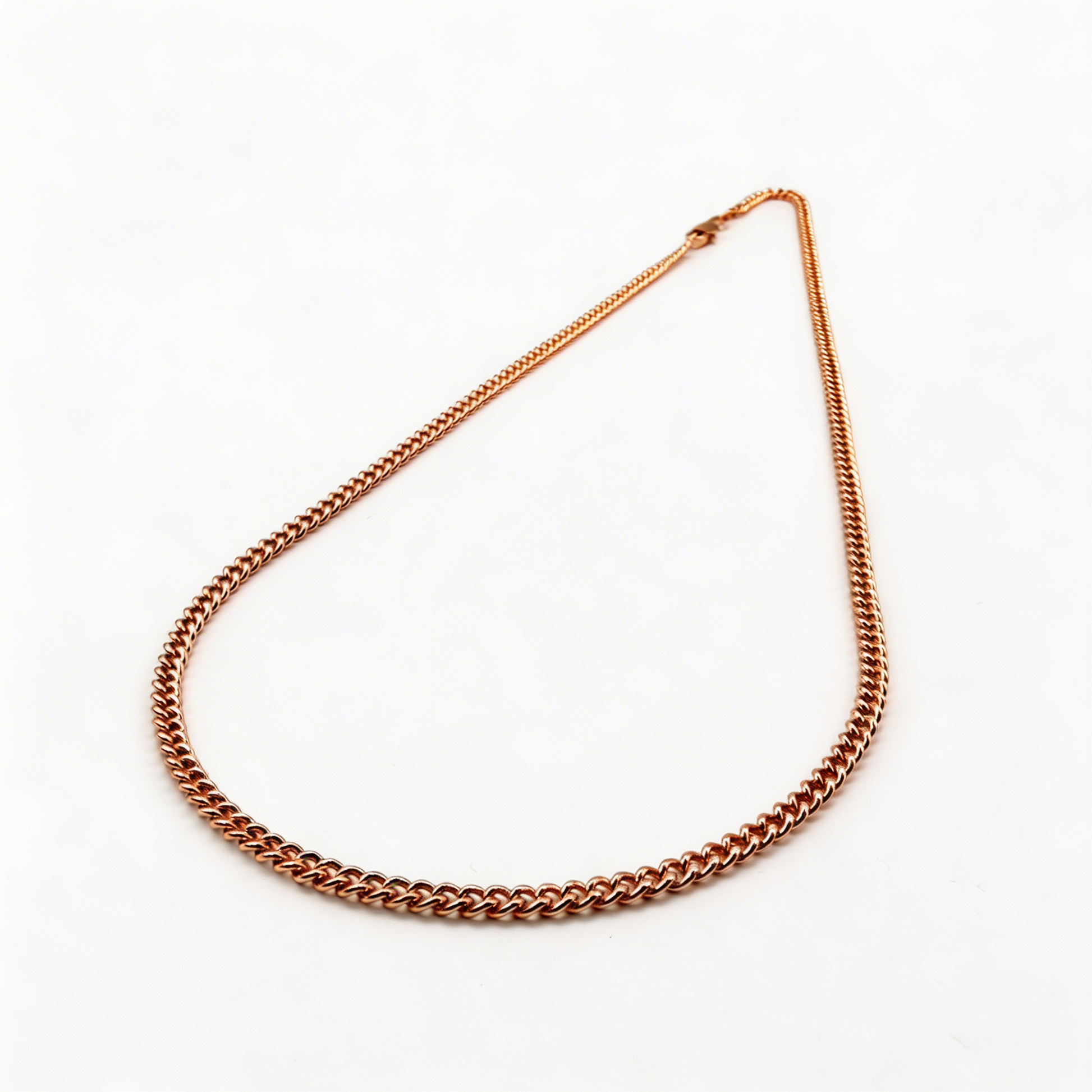 Cadena Cubana Oro Goldfilled Rosa – 3 mm – Silver Ice 01