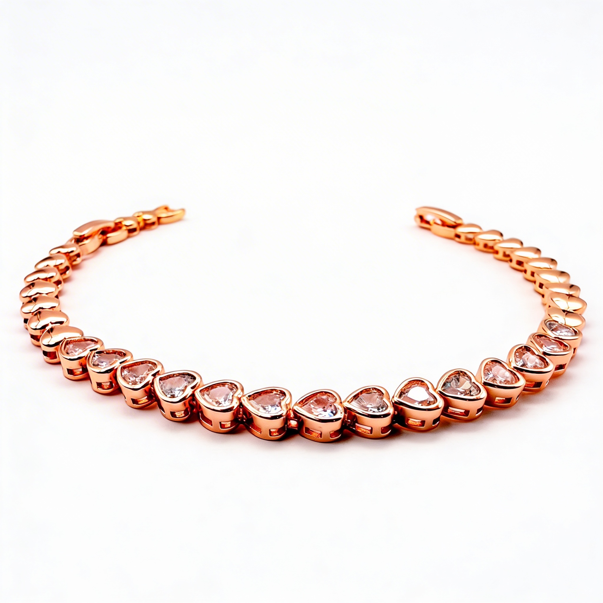 Pulsera Ice Hearts Oro Goldfilled Rosa – 5mm – Silver Ice 02