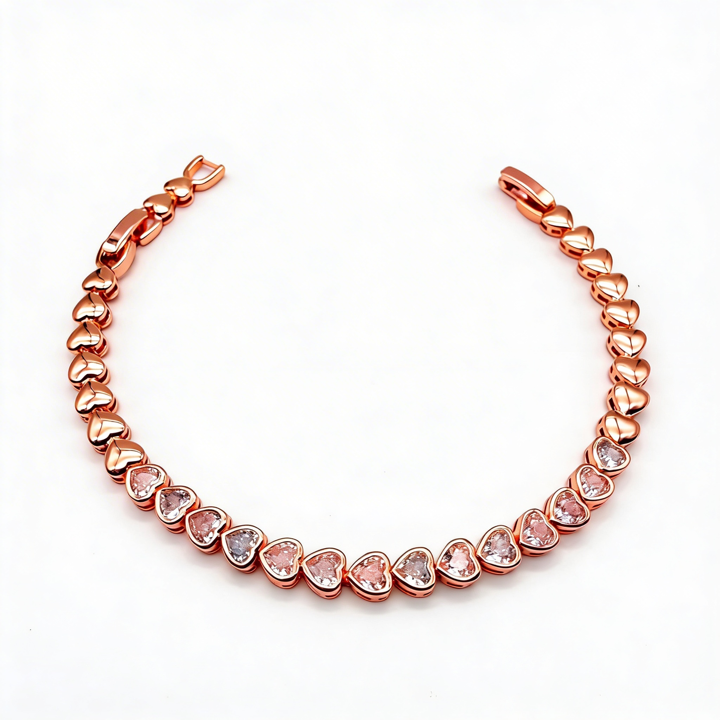 Pulsera Ice Hearts Oro Goldfilled Rosa – 5mm – Silver Ice 01
