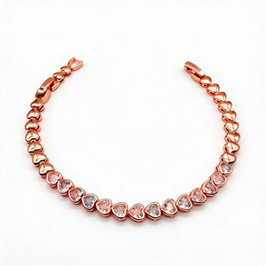 Pulsera Ice Hearts Oro Goldfilled Rosa – 5mm
