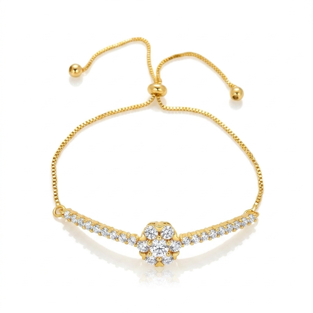 Pulsera Diamond Bloom Oro Goldfilled – Silver Ice 01