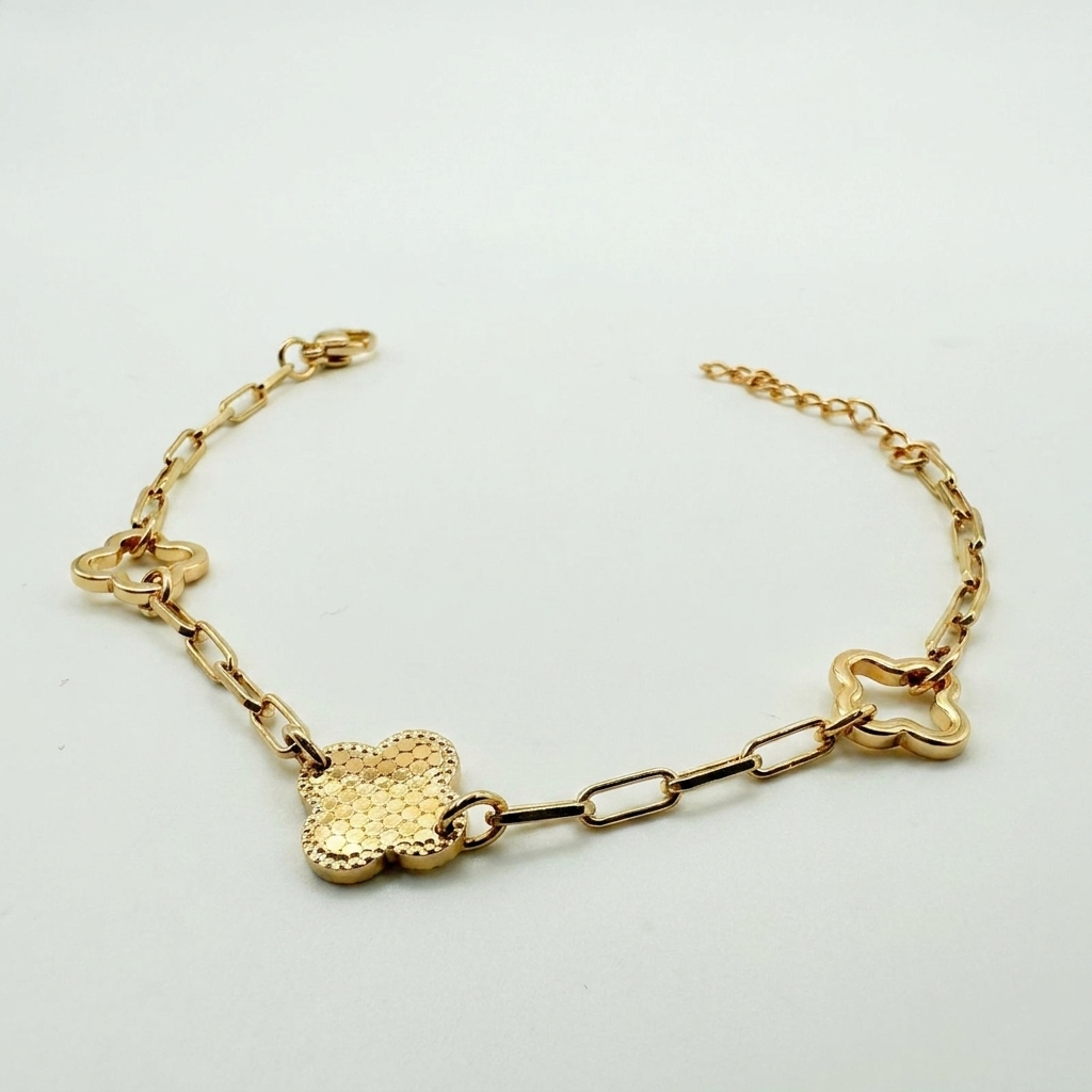 Pulsera Clover Style Oro Goldfilled – Silver Ice 01