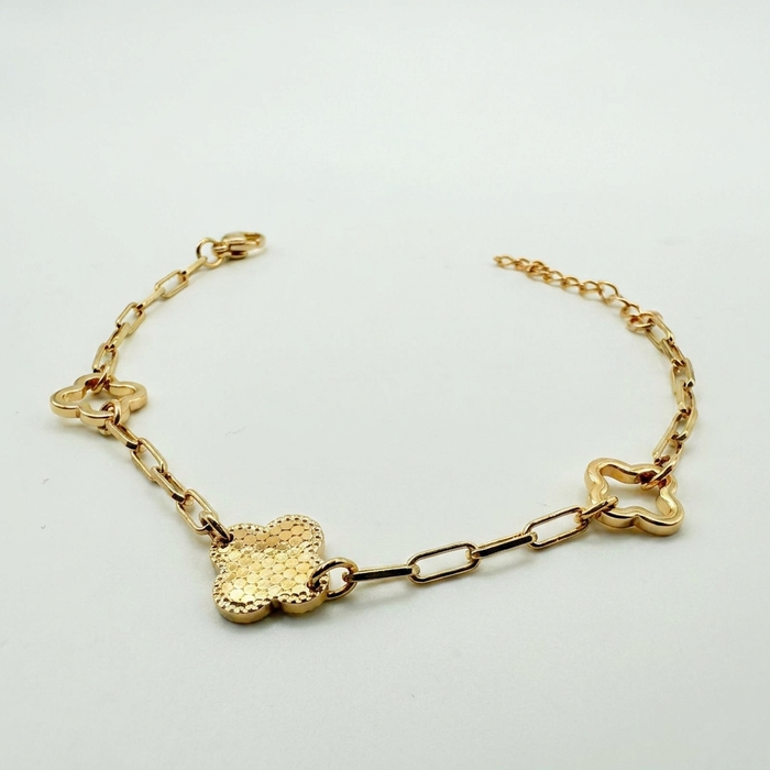 Pulsera Clover Style Oro Goldfilled – Silver Ice 01