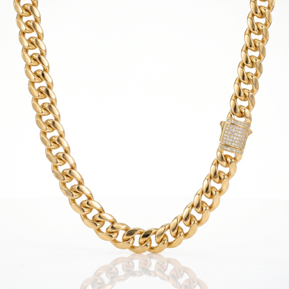 Cadena Cubana Oro – 12 mm – Silver Ice 01