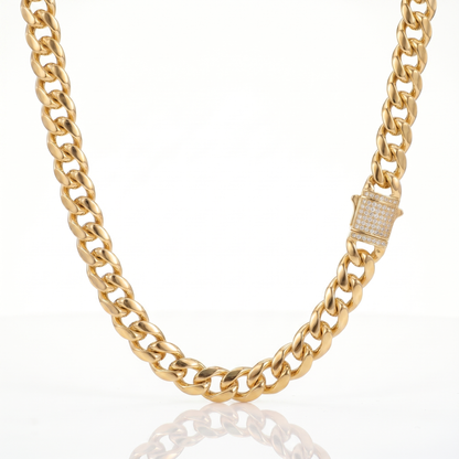 Cadena Cubana Oro – 10 mm – Silver Ice 01