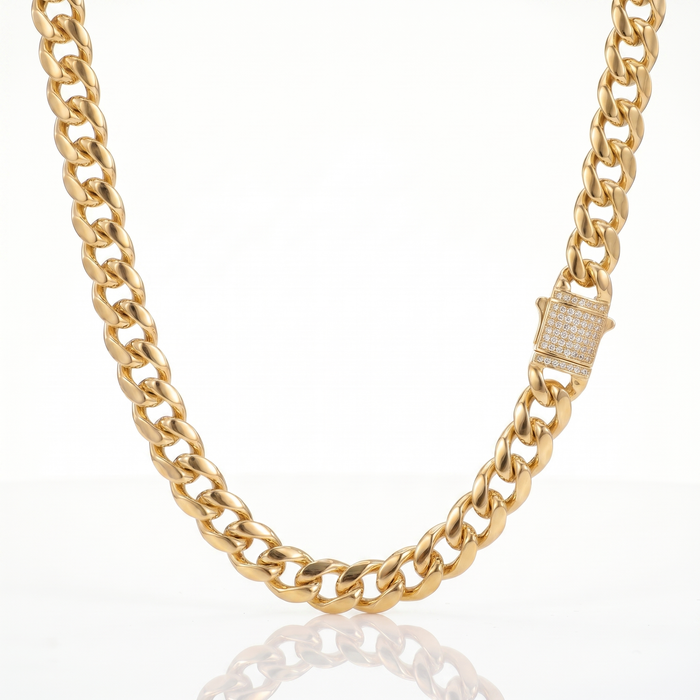 Cadena Cubana Oro – 10 mm – Silver Ice 01