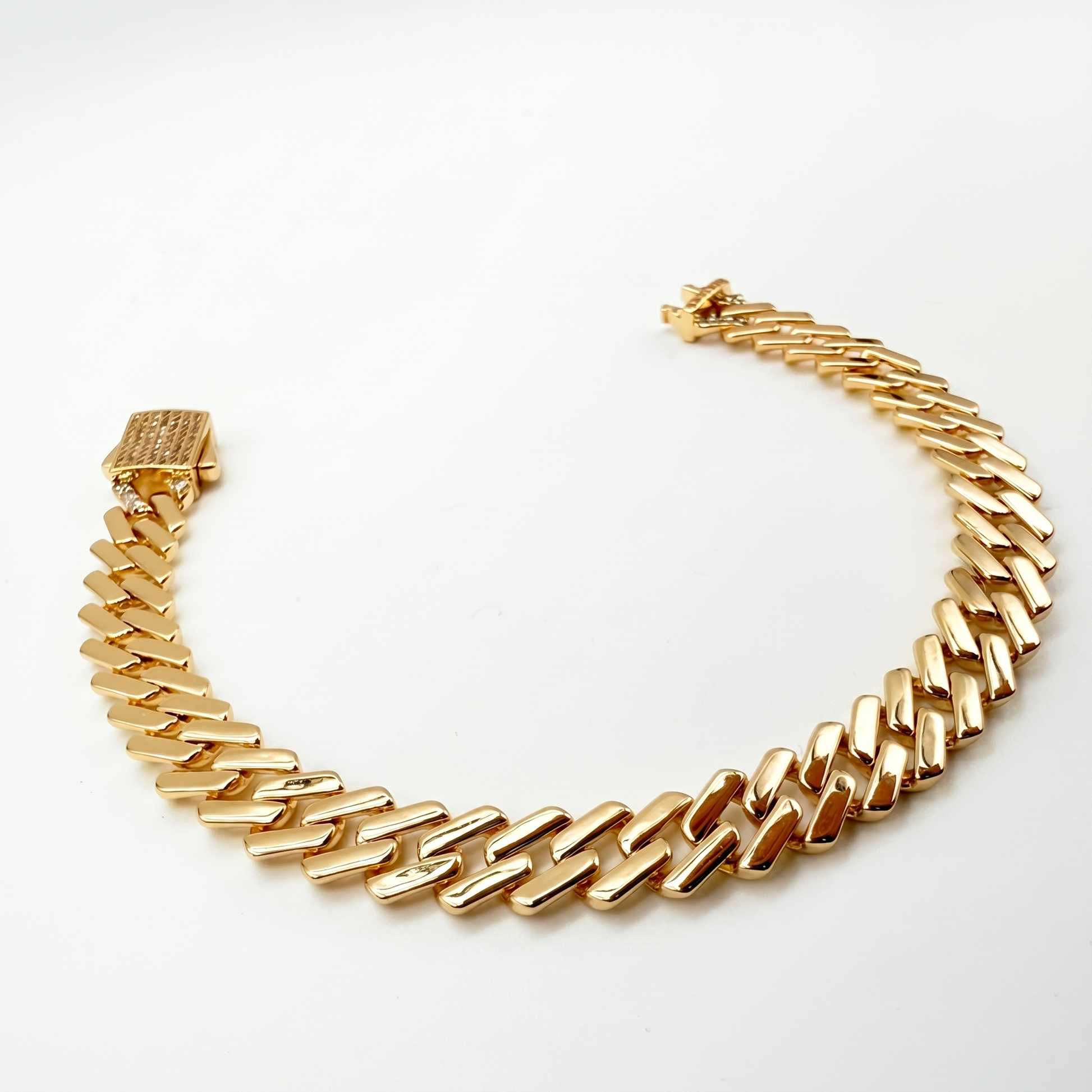 Pulsera Cubana Luxe - 8mm Oro Goldfilled – Silver Ice 02
