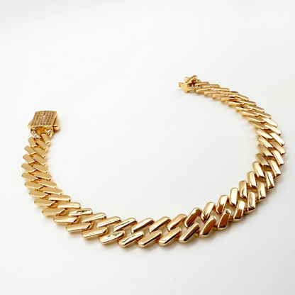 Pulsera Cubana Luxe - 8mm Oro Goldfilled – Silver Ice 02