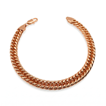 Pulsera Doble Cubana Oro Goldfilled Rosa - 7mm – Silver Ice 01