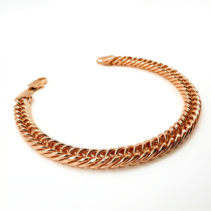 Pulsera Doble Cubana Oro Goldfilled Rosa - 7mm – Silver Ice 02