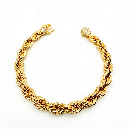 Pulsera Turbillón Oro Goldfilled – 7mm con broche Pavé