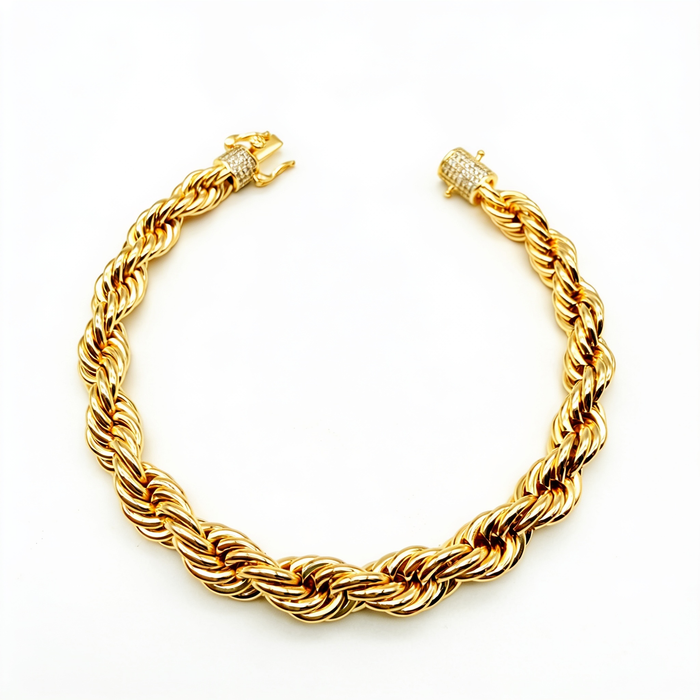 Pulsera Turbillón Oro Goldfilled – 7mm con broche Pavé