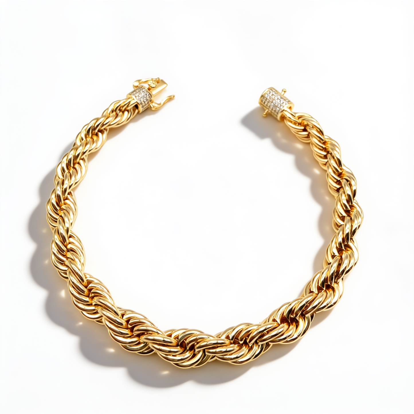 Pulsera Turbillón Oro Goldfilled – 7mm con broche Pavé
