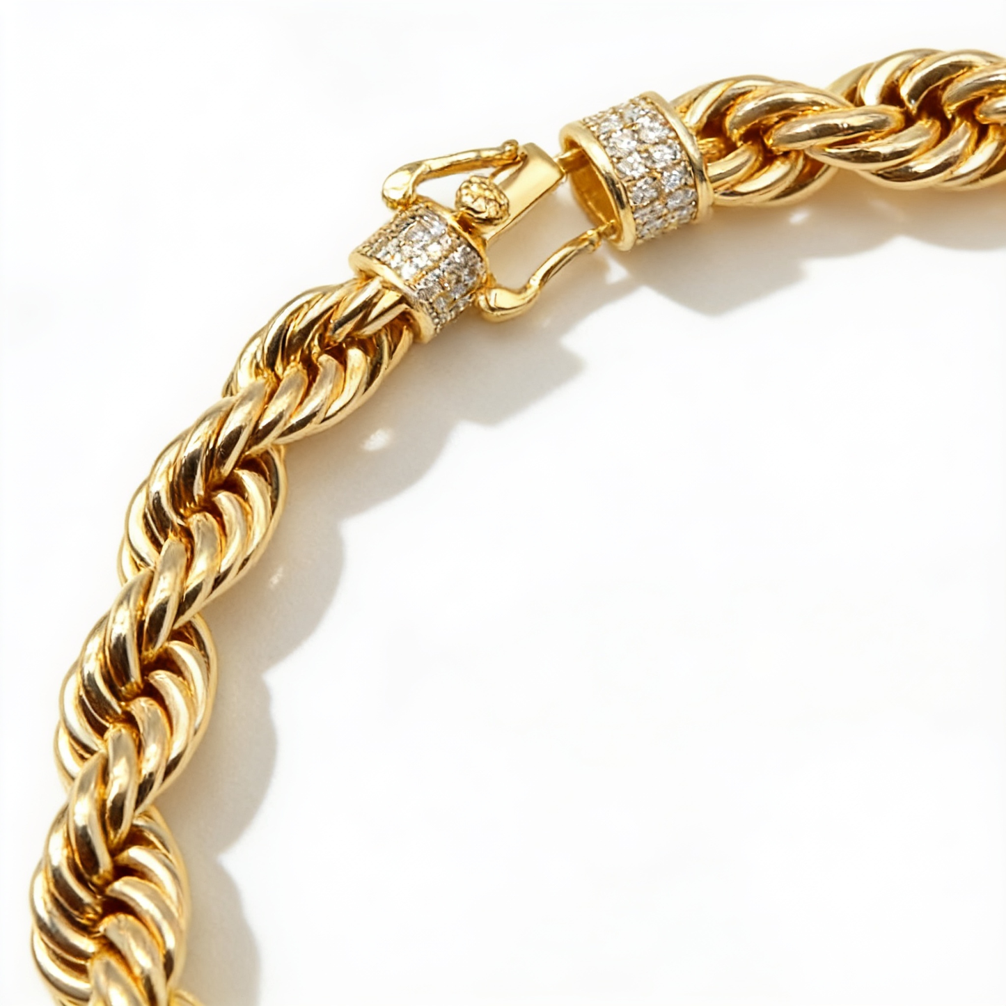 Pulsera Turbillón Oro Goldfilled – 7mm con broche Pavé