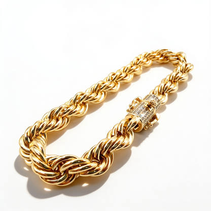 Pulsera Turbillón Oro Goldfilled – 7mm con broche Pavé