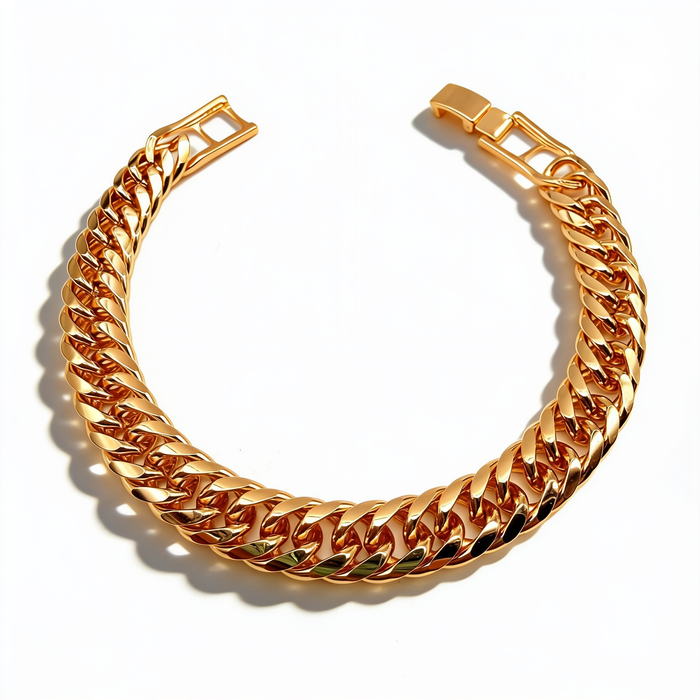 Pulsera Miami Cubana Oro Goldfilled Rosa - 9mm