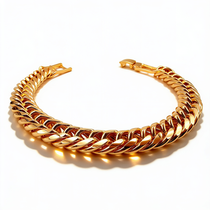 Pulsera Miami Cubana Oro Goldfilled Rosa - 9mm