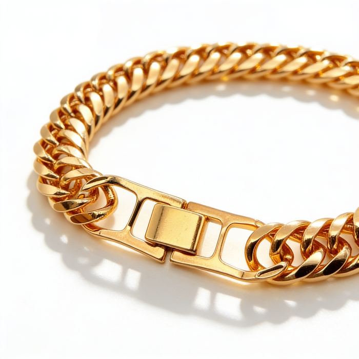 Pulsera Miami Cubana Oro Goldfilled Rosa - 9mm