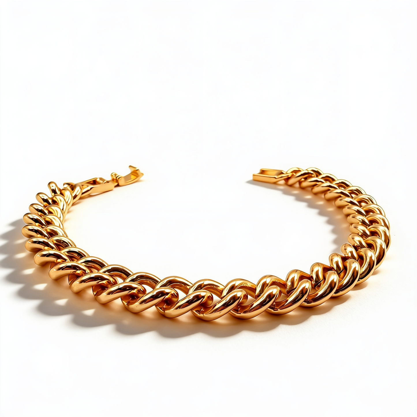 Pulsera Cubana Clásica  Oro Goldfilled Rosa - 9mm