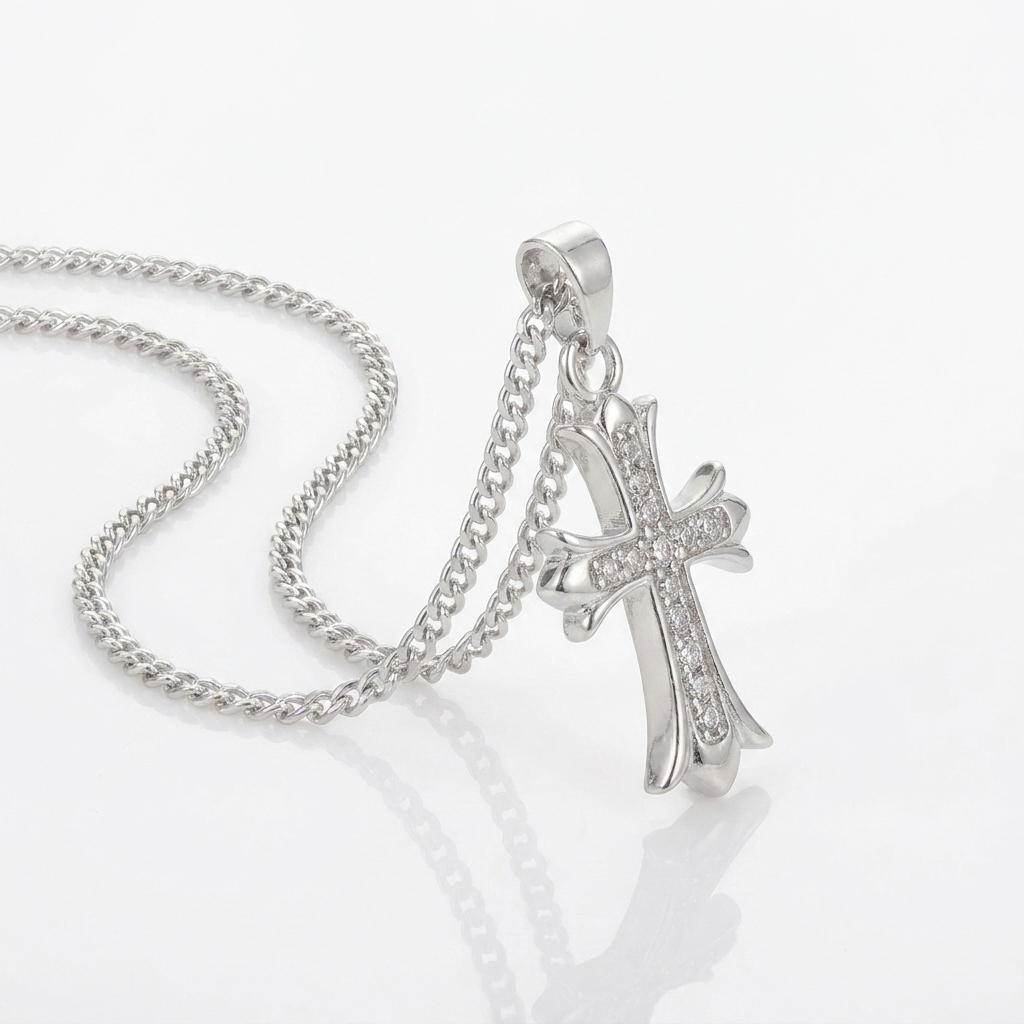 Cadena Cruz Milán Plata 925 - 3mm