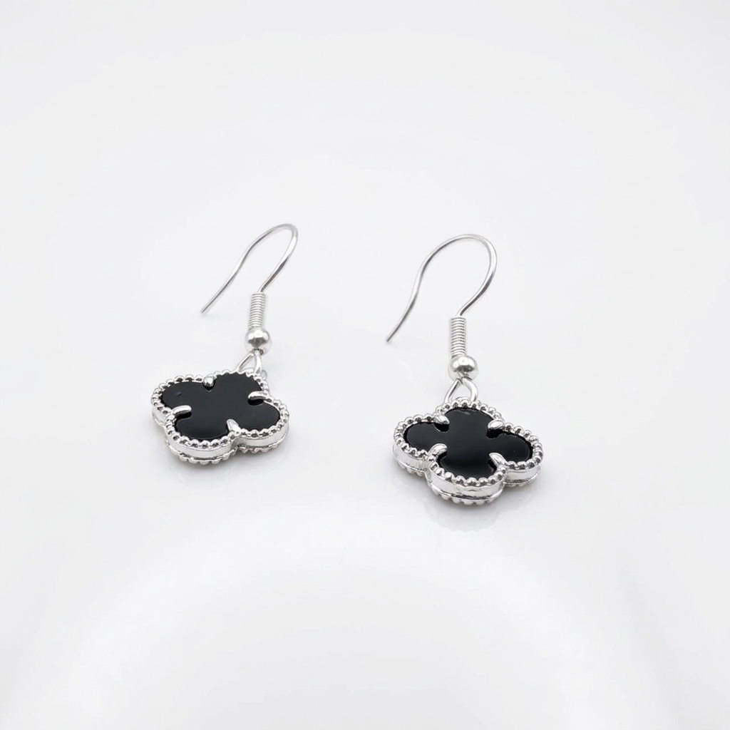 Aros Van Cleef Negros - Plata 925