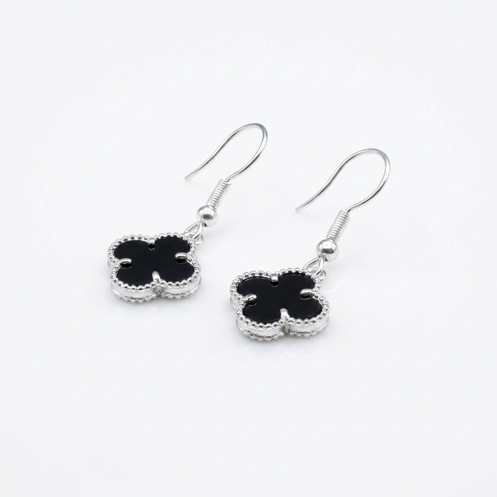 Aros Van Cleef Negros - Plata 925
