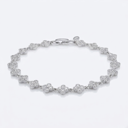 Pulsera Trébol con Circones Plata 925 – 7mm