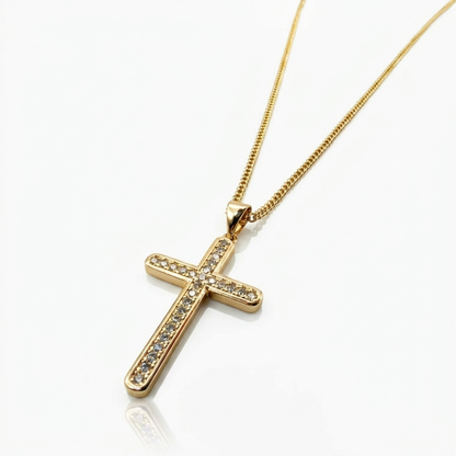 Cadena Cruz Sagrada Oro Goldfilled – 2 mm