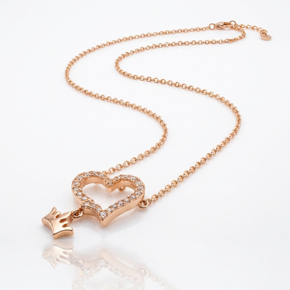 Cadena Corona de Amor Oro Goldfilled Rosa