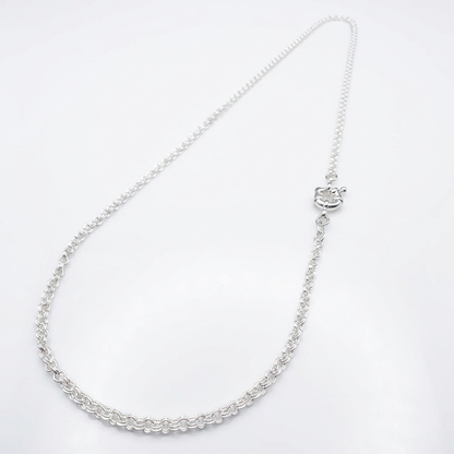 Cadena Doble Rolo Plata 925 - 2mm: cadena de eslabón doble rolo, otro ángulo