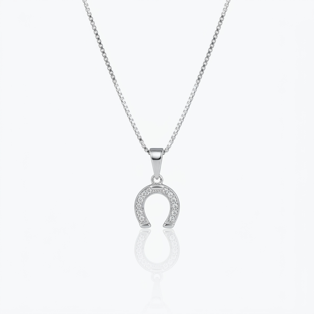 Collar Herradura de la Suerte Plata 925: herradura con micro circones