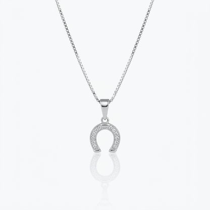 Collar Herradura de la Suerte Plata 925: herradura con micro circones