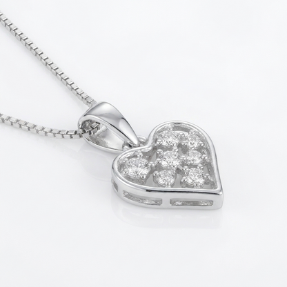 Collar Corazón Floral Plata 925
